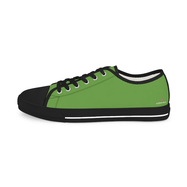 Apple Green Color Men's Sneakers, Best Solid Green Color Men's Low Top Sneakers Tennis Canvas Shoes (US Size: 5-14)