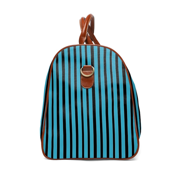 Blue Stripes Waterproof Travel Bag