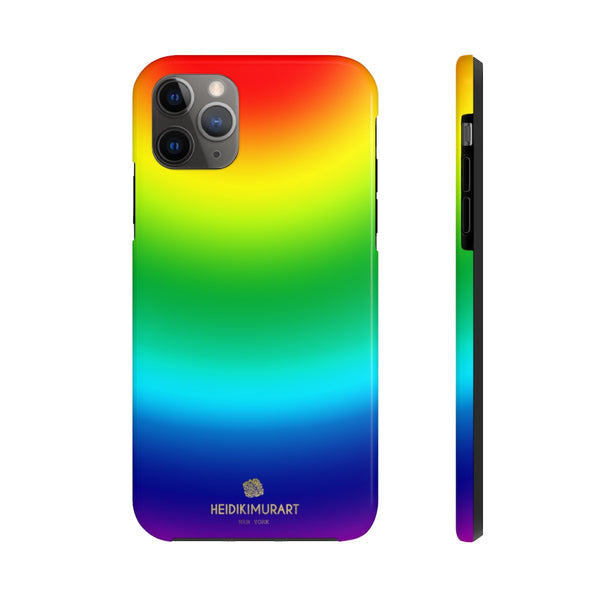 Rainbow Gay Pride iPhone Case, Ombre Desisgner Case Mate Tough Phone Cases-Phone Case-Printify-iPhone 11 Pro Max-Heidi Kimura Art LLC