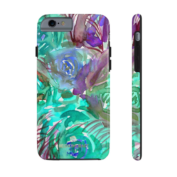 Blue Rose Floral Print Phone Case, Flower Case Mate Tough Phone Cases-Made in USA - Heidikimurart Limited 