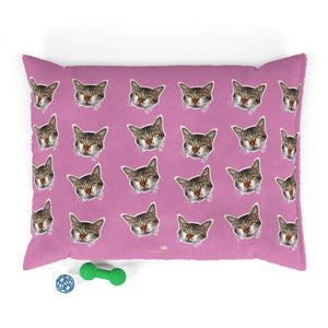 Light Pink Cat Pet Bed, Solid Color Machine-Washable Pet Pillow With Zippers-Printed in USA-Pets-Printify-40x30-Heidi Kimura Art LLC