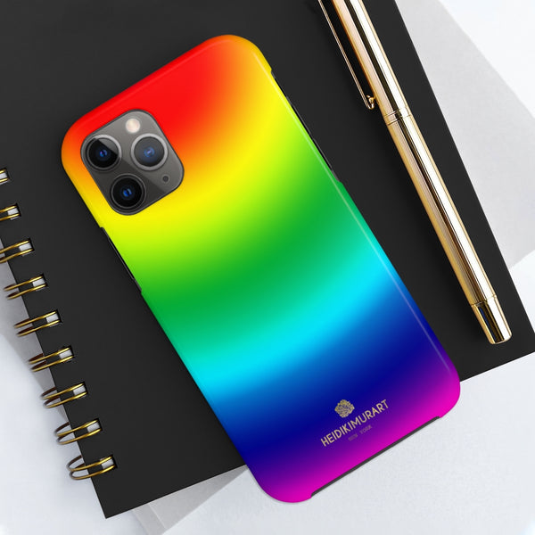 Rainbow Ombre Print Phone Case, Gay Pride Case Mate Tough Phone Cases-Made in USA - Heidikimurart Limited 