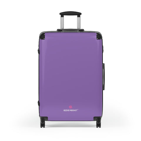 Pastel Purple Solid Color Suitcases, Modern Simple Minimalist Designer Suitcase Luggage (Small, Medium, Large) Unique Cute Spacious Versatile and Lightweight Carry-On or Checked In Suitcase, Best Personal Superior Designer Adult's Travel Bag Custom Luggage - Gift For Him or Her - Made in USA/ UK