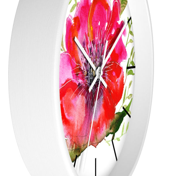 Pink Hibiscus Floral Print Wall Clock, 10" Dia. Modern Unique Indoor Clock-Made in USA-Wall Clock-Heidi Kimura Art LLC  Pink Hibiscus Floral Clock, Hot Pink Hibiscus Floral Print 10 inch Diameter Modern Unique Indoor Wall Clock - Made in USA  Pink Hibiscus Floral Clock, Hot Pink Hibiscus Floral Print 10 inch Diameter Modern Unique Indoor Wall Clock - Made in USA 