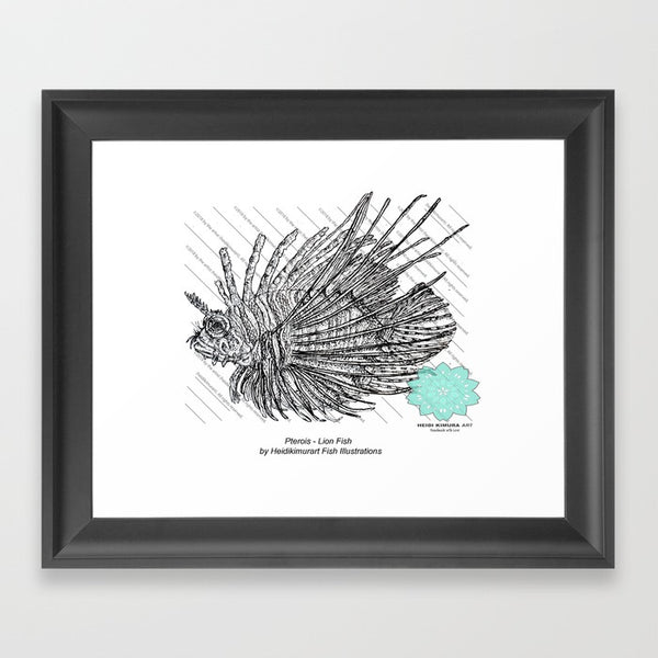 Lion Fish Pointillism Art Print - Made and Designed in the USA-Art Print-Heidi Kimura Art LLC