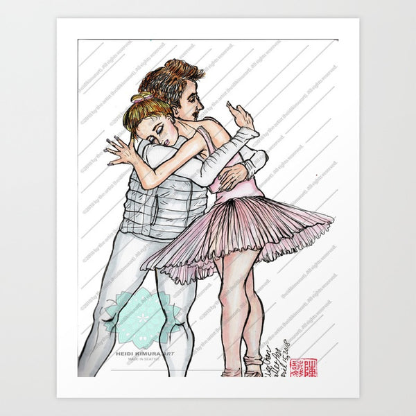 Couple Ballet Art Print-Art Print-Heidi Kimura Art LLC