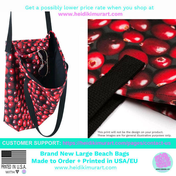 Pink Leopard Animal Print 16"x20" Beach Bag With Large Inside Pocket- Made in USA/EU-Beach Tote Bag-Heidi Kimura Art LLC
