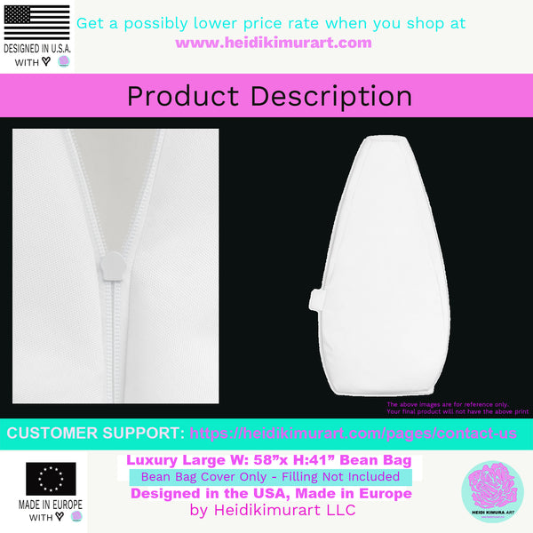 Cow Animal Print Water Resistant Polyester Bean Sofa Bag 3.4' Tall - Made in Europe-Bean Bag-Heidi Kimura Art LLC