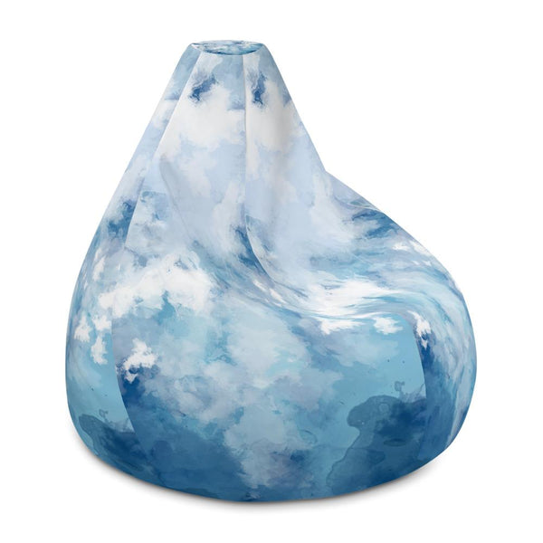 Designer Watercolor Sky Blue Abstract Print Water Resistant Bean Sofa Bag Chair-Bean Bag-Heidi Kimura Art LLC