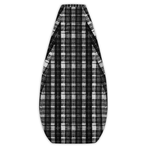 Black White Plaid Tartan Print Water Resistant Polyester Bean Sofa Bag - Made in Europe-Bean Bag-Bean Bag Cover Only-Heidi Kimura Art LLC Black White Plaid Bean Bag, Black White Plaid Tartan Print Water Resistant Polyester Bean Sofa Bag W: 58"x H: 41" Chair With Filling Or Bean Bag Cover Without Filling- Made in Europe