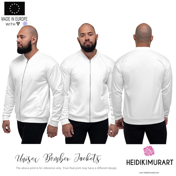 Snakeskin Print Unisex Bomber Jacket, Reptile Snake Skin Designer Fleece Jacket-Made in EU - Heidikimurart Limited 