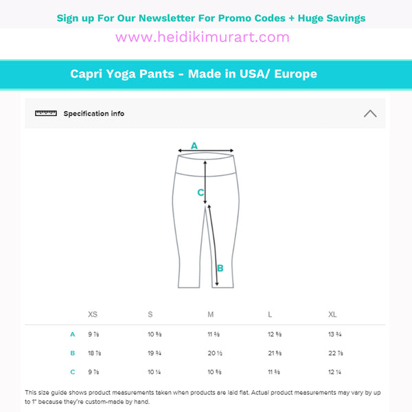 Hot Pink Yoga Capri Leggings, Rose Floral Print Women's Soft Capris Tights-Made in USA/EU-Capri Yoga Pants-Printful-Heidi Kimura Art LLC