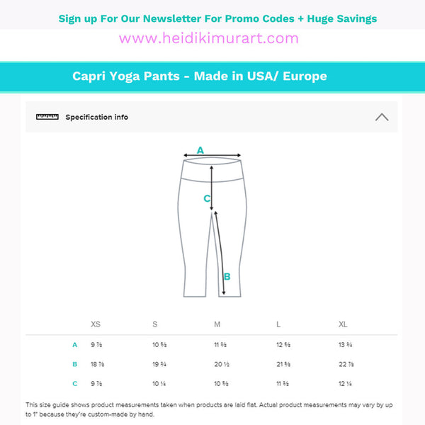 Pink Floral Yoga Capri Leggings, Best Designer Cute Women's Floral Print Capris Yoga Pants - Made in USA/EU