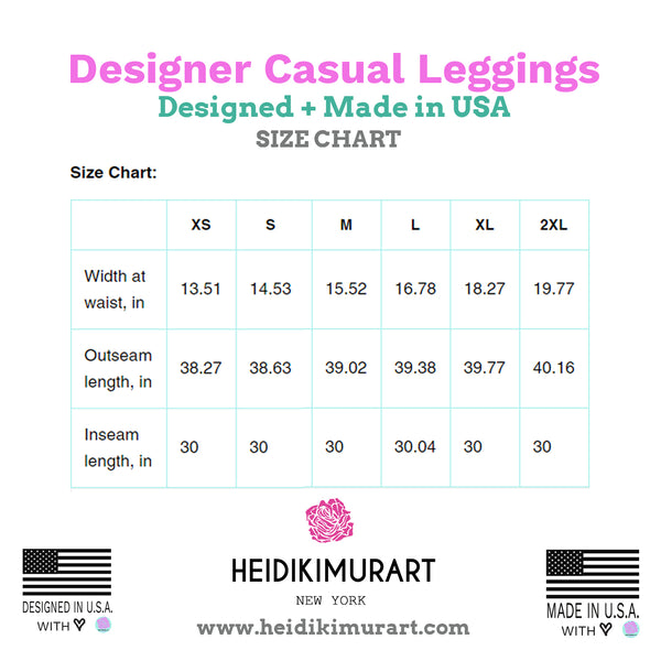 Orange Green Tropical Leaf Print Women's Dressy Long Casual Leggings- Made in USA-Casual Leggings-Heidi Kimura Art LLC