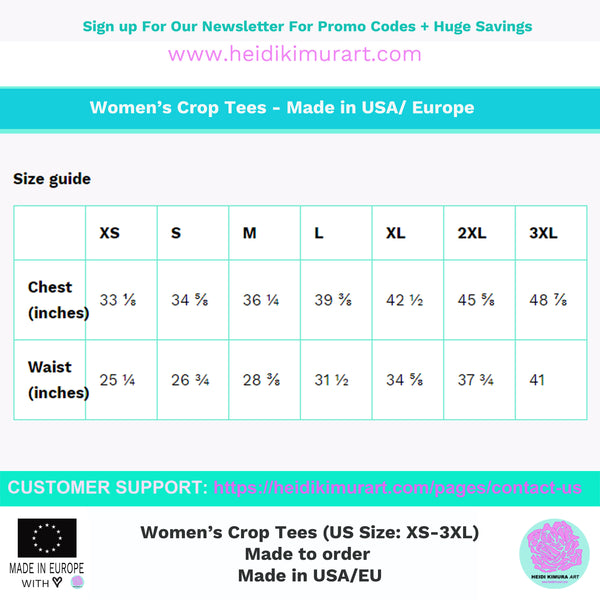 Women's White Crop Tee, Solid White Color Women's Short Crop T-Shirt-Made in USA/EU-Crop Tee-Printful-Heidi Kimura Art LLC