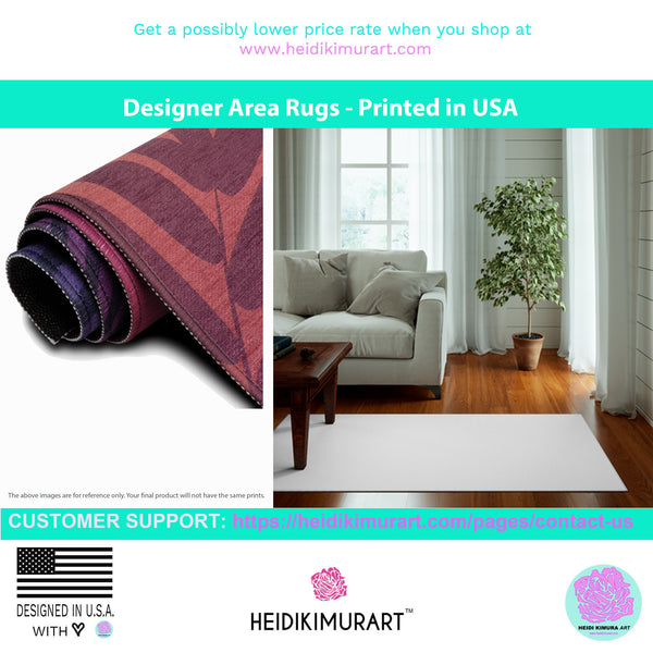 Orange Zebra Print Dornier Rug, Zebra Stripes Animal Print Woven Carpet For Home or Office - Printed in USA