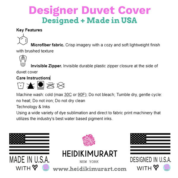 Gray Tiger Striped Duvet Cover, Black Bengal Tiger Print Queen/ Twin Size Microfiber Cover-Duvet Cover-Heidi Kimura Art LLC