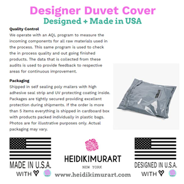 Blue Tiger Stripe Duvet Cover, Animal Print Queen/Twin Size Microfiber Cover-Made in USA-Duvet Cover-Heidi Kimura Art LLC