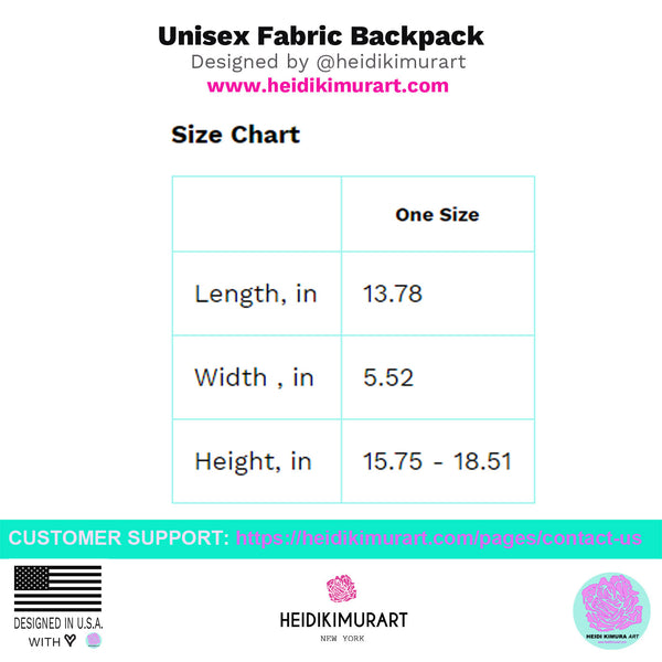 Bright Blue Purple Lavender Floral Print Designer Unisex Fabric Backpack-Backpack-One Size-Heidi Kimura Art LLC