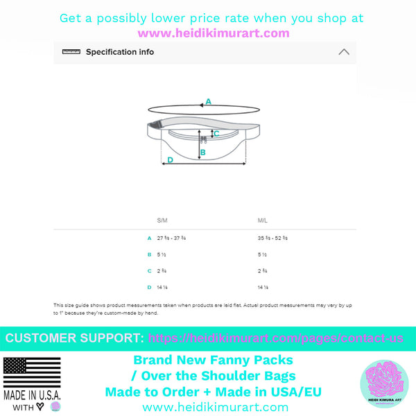 White Lavender Fanny Pack, Designer Premium Over the Shoulder Waist Bag- Made in USA/EU-Fanny Pack-Printful-Heidi Kimura Art LLC