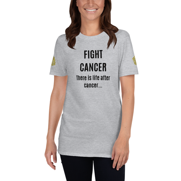 Fight Cancer Short-Sleeve 100% Ringspun Cotton Pre-shrunk Unisex T-Shirt-Unisex T-Shirt-Heidi Kimura Art LLC