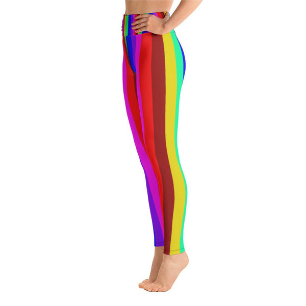 Women's Rainbow Gay Pride Parade Gym Active Fitted Leggings Sports Yoga Pants-Leggings-Heidi Kimura Art LLC
