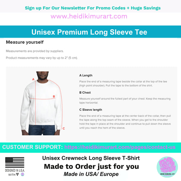 Cat Lover's Unisex Sweatshirt, Cute Peanut Meow Cat Long Sleeve Tee-Printed in USA/EU-Long-sleeve-Printful-Heidi Kimura Art LLC