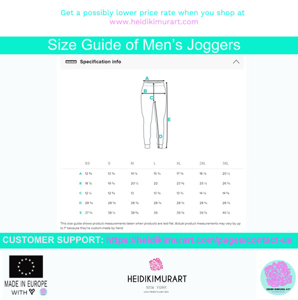 Bright Yellow Men's Joggers, Colorful Designer Best Sweatpants For Men-Made in EU/MX-Men's Joggers-Printful-Heidi Kimura Art LLC