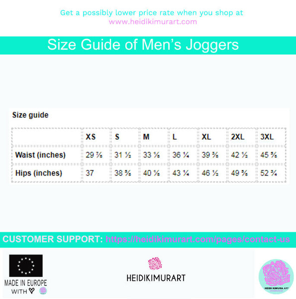 Orange Tiger Striped Men's Joggers, Best Premium Tiger Stripe Pants For Men - Made in USA/EU/MX