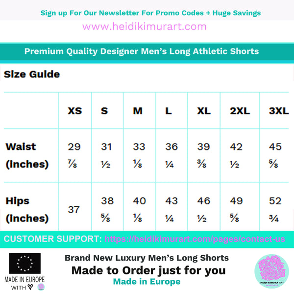 Horizontal Black White Stripe Print Men's Athletic Long Fitness Workout Shorts- Made in EU-Men's Long Shorts-Heidi Kimura Art LLC