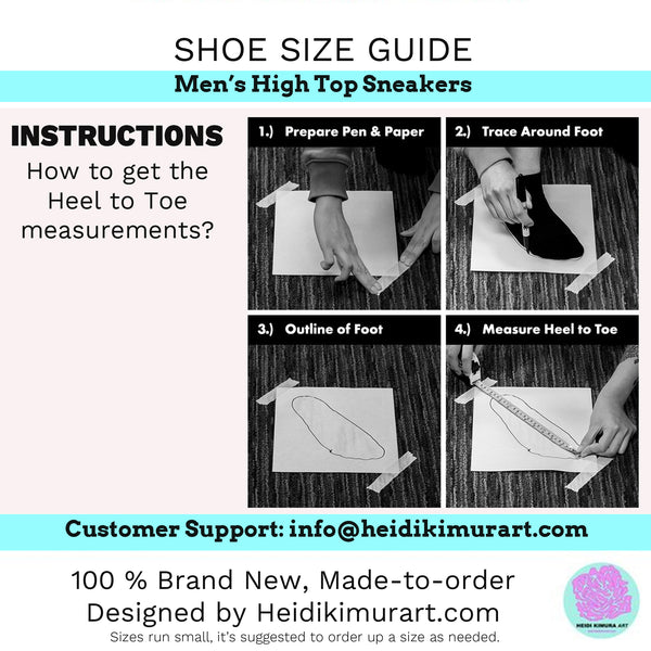Black Solid Color Premium Quality Men's High-Top Sneakers Running Tennis Shoes-Men's High Top Sneakers-Heidi Kimura Art LLC