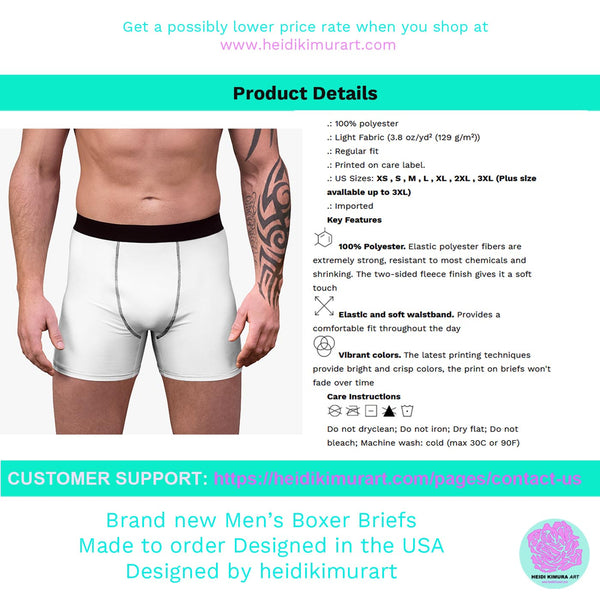 Cow Print Animal Print Men's Boxer Briefs Soft Fleece Lined Underwear-Men's Underwear-Heidi Kimura Art LLC