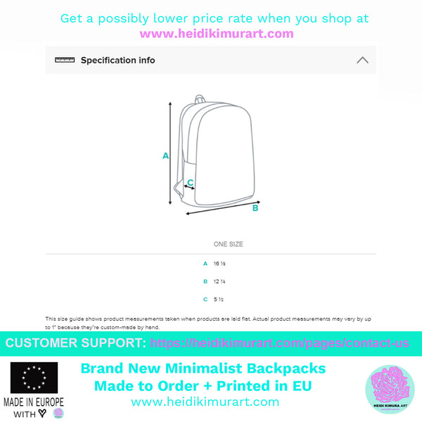 White Lavender Backpack, Floral Print Designer Laptop Minimalist Backpack- Made in EU-Minimalist Backpack-Printful-Heidi Kimura Art LLC