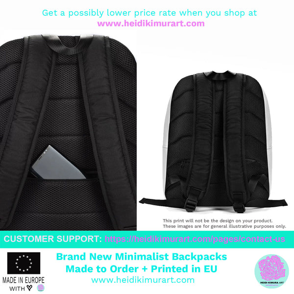 Black White Buffalo Plaid Print Modern Minimalist Backpack For School/Work-Made in EU-Minimalist Backpack-Heidi Kimura Art LLC