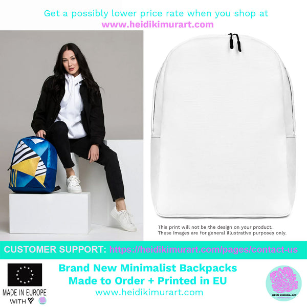 Rainbow Ombre Print Designer Gay Pride Minimalist Backpack Travel Bag- Made in USA/EU-Minimalist Backpack-Heidi Kimura Art LLC