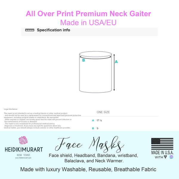 Yellow Stars Print Face Mask Shield, Neck Gaiter Warmer, Cool Bandana-Made in USA/EU-Neck Gaiter-Printful-Heidi Kimura Art LLC