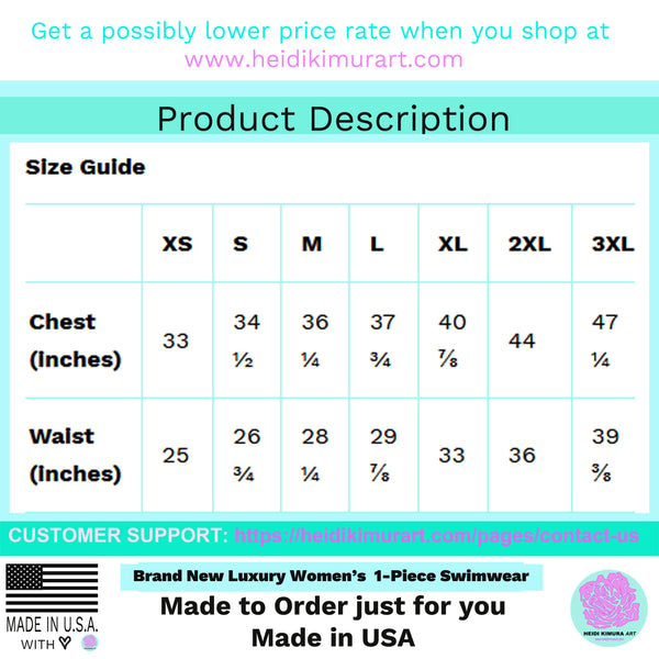 Custom Text Black One-Piece Women's Swimsuit, Made in USA (US Size: XS-3XL)-One-piece swimwear-Heidi Kimura Art LLC