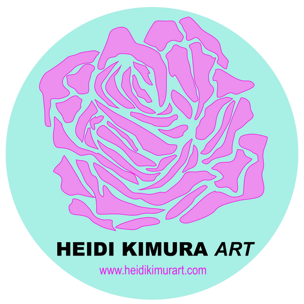 Mixed Pink Rose Floral Print Stainless Steel 14 oz Designer Water Bottle- Made in USA-Mug-14oz-Heidi Kimura Art LLC