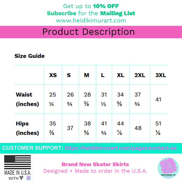 Rainbow Chevron Ombre Print Women's Skater Skirt- Made in USA/EU (US Size: XS-3XL)-Skater Skirt-Heidi Kimura Art LLC