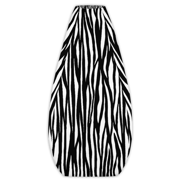 Black White Zebra Animal Print Water Resistant Polyester Bean Sofa Bag- Made in Europe-Bean Bag-Bean Bag Cover Only-Heidi Kimura Art LLC