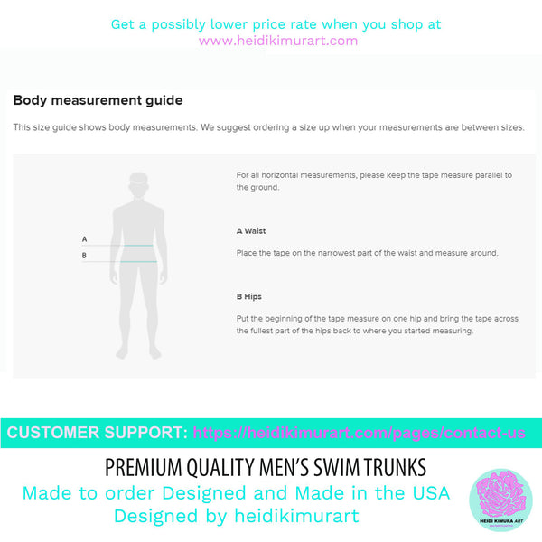 Pink Floral Men's Swim Trunks, Flower Print Cute Quick Drying Comfortable Swim Trunks For Men - Made in USA/EU/MX