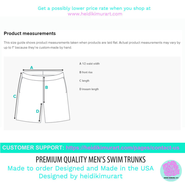 Red Plaid Men's Swimwear, Tartan Plaid Scottish Style Print Cute Quick Drying Comfortable Swim Trunks For Men - Made in USA/EU/MX