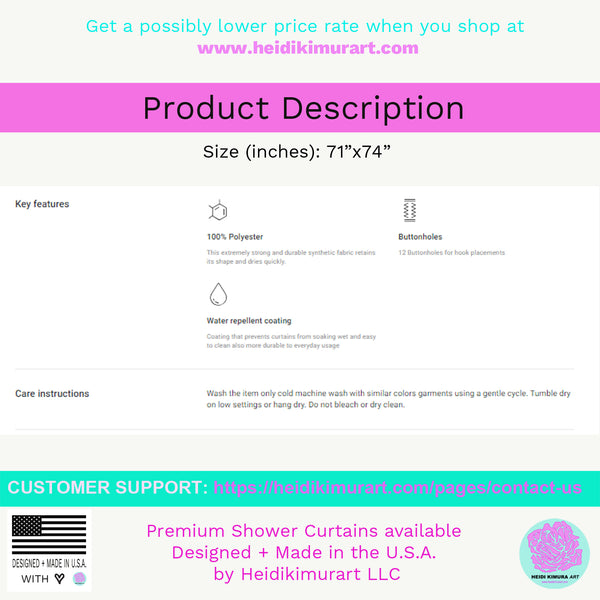 Cute Pastel Designer Pink Purple Lavender Floral Print Shower Curtains - Made in USA-Shower Curtain-71" x 74"-Heidi Kimura Art LLC