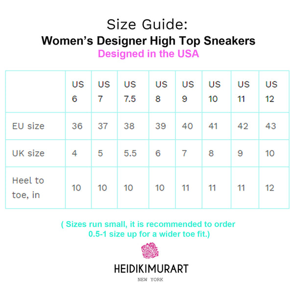 Prussian Blue Solid Color Women's High Top Sneakers Running Shoes (US Size: 6-12)-Women's High Top Sneakers-Heidi Kimura Art LLC