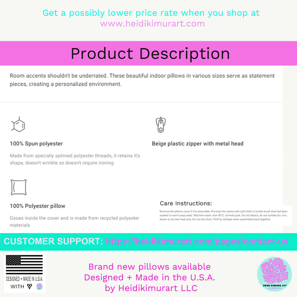 Halloween Pumpkin Smiley Face Premium Spun Polyester Square Pillow- Made in USA-Pillow Case-Heidi Kimura Art LLC