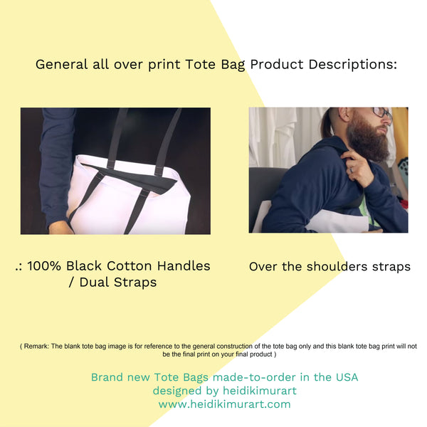 Cool Black African Pattern Mermaid Designer S, M, L Size Tote Bag - Made in USA-Bags-Heidi Kimura Art LLC