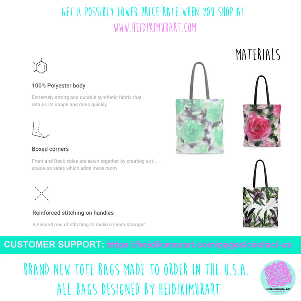 Pastel Green Colorful Polka Dots Designer Women's Tote Bag - Made in USA-Tote Bag-Heidi Kimura Art LLC