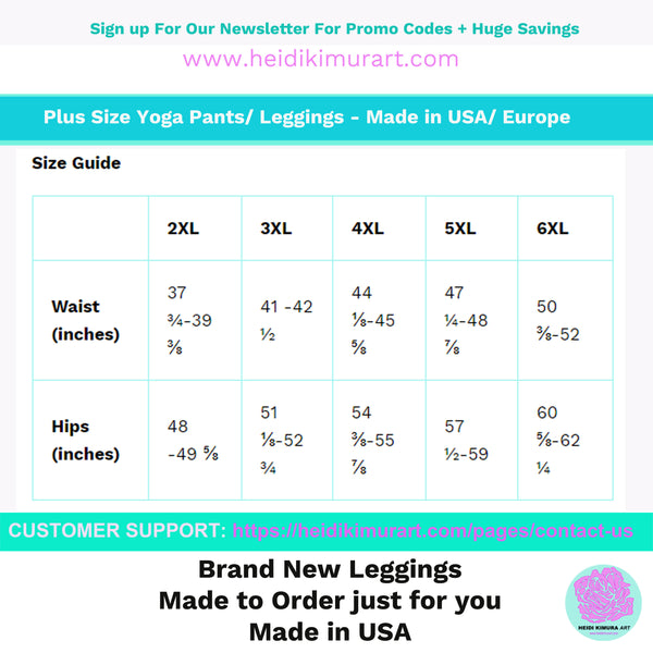 Purple Floral Plus Size Leggings, Abstract Flower Women's Long Yoga Tights-Made in USA/EU-Women's Plus Size Leggings-Printful-Heidi Kimura Art LLC
