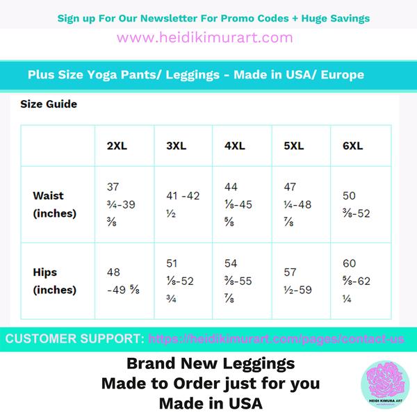 Royal Blue Plaid Print Leggings, Plaid Printed Women's Designer Plus Size Leggings  For Curvy Ladies - Made in USA/EU
