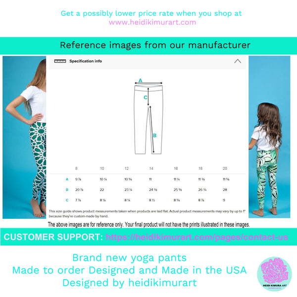 Pink Polka Dots Print Premium Designer Youth Leggings Tight Pants- Made in USA/ EU-Youth's Leggings-Heidi Kimura Art LLC